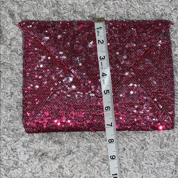 Pink and Silver Envelope Purse with Silver Chain - Picture 6 of 6